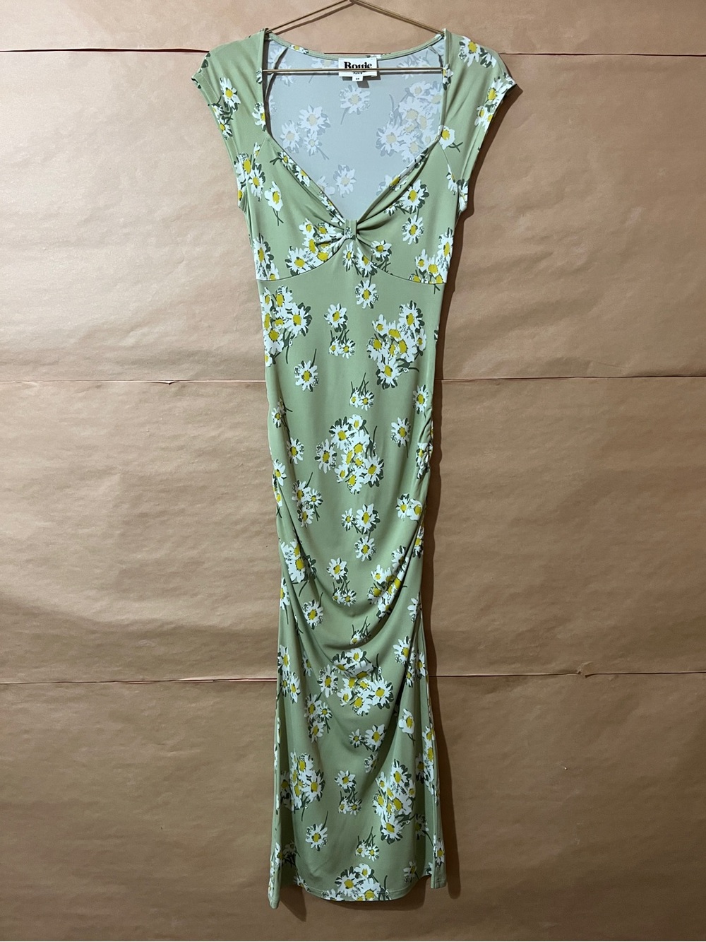 Rouje Paris Laly Midi Dress Anise Daisy Floral Jersey Stretch Dress Size 2 (34)